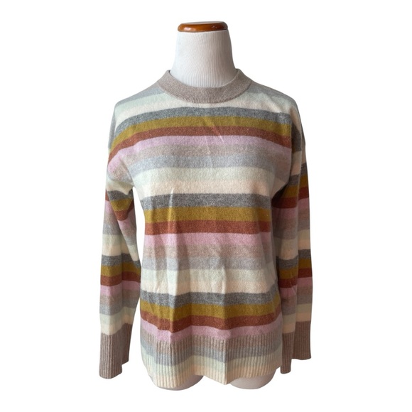 White + Warren Striped Cashmere Sweater - Picture 1 of 8